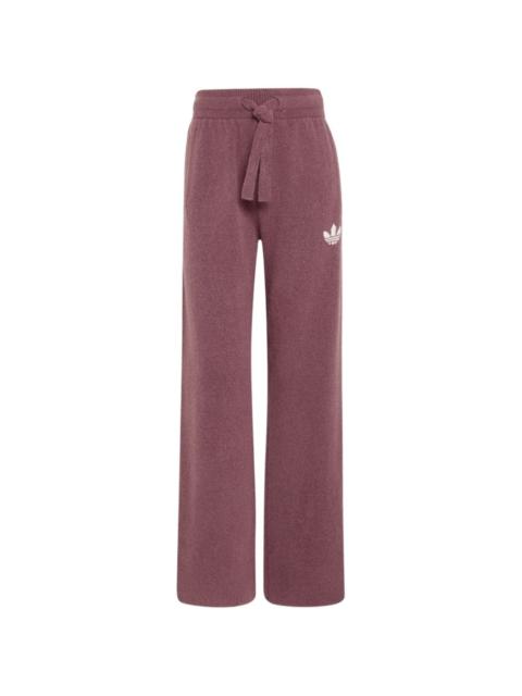 adidas logo-embroidered knit trousers