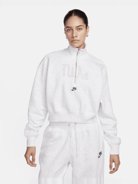 Women's Nike Sportswear Oversized 1/2-Zip Crop Fleece Sweatshirt