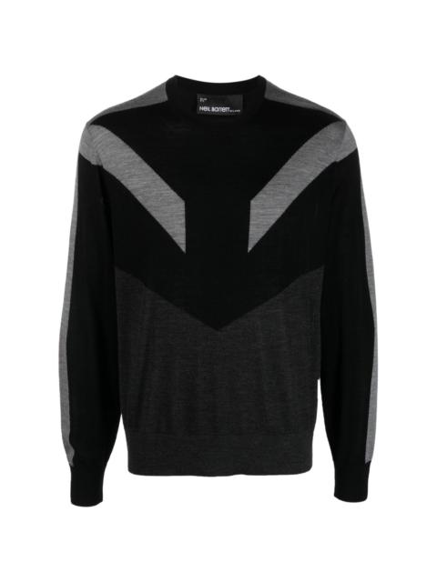 Neil Barrett colour-block fine-knit jumper