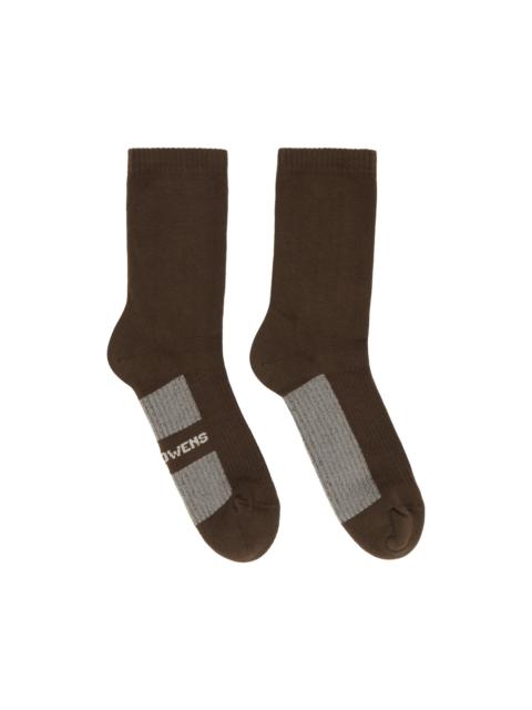 Brown & Off-White Glitter Socks