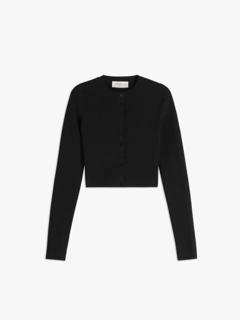 Victoria Beckham VB Body Cropped Fitted Cardigan in Black