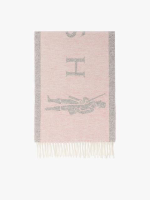 Mackintosh EDINBURGH PINK WOOL LOGO SCARF