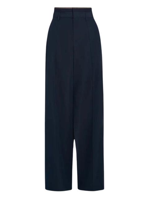 Vince ribbed-trim straight trousers
