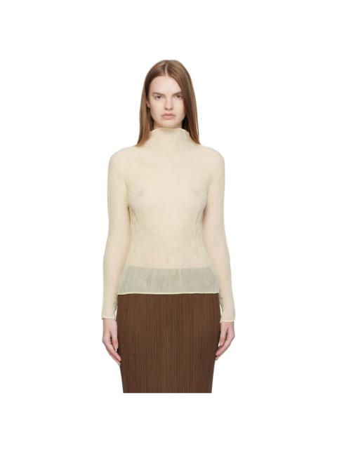 ISSEY MIYAKE Off-White Chiffon Twist 3 Top