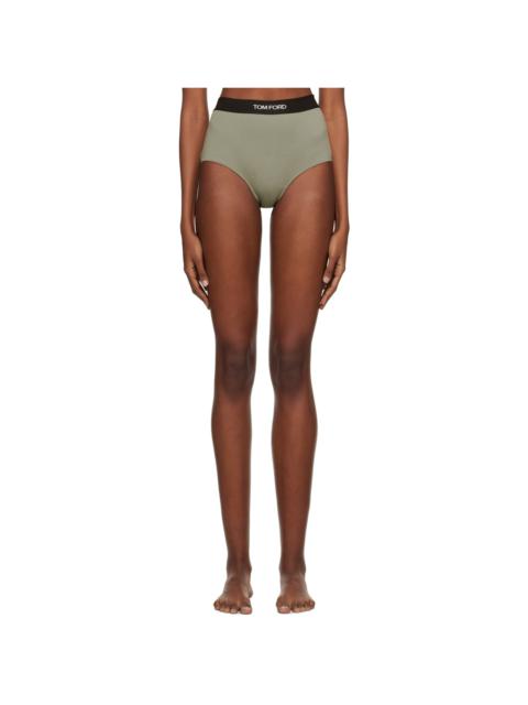 TOM FORD Green Jacquard Briefs