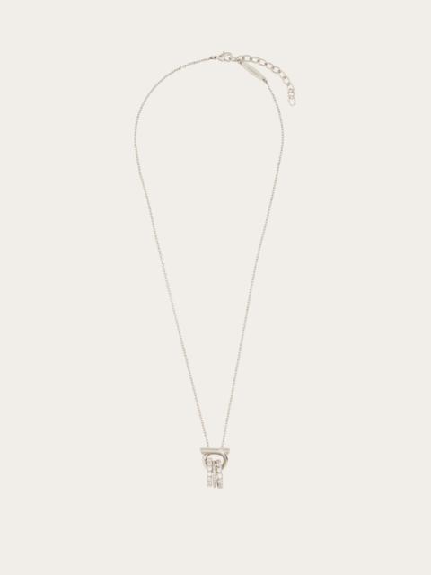 FERRAGAMO Gancini pendant necklace with crystal rings