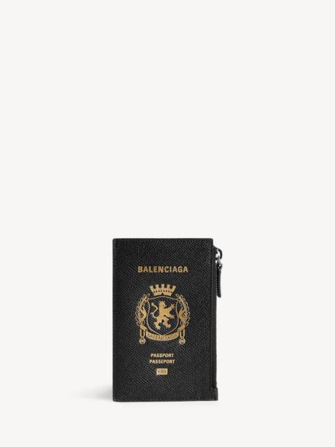 BALENCIAGA Men's Passport Long Coin And Card Holder in Black