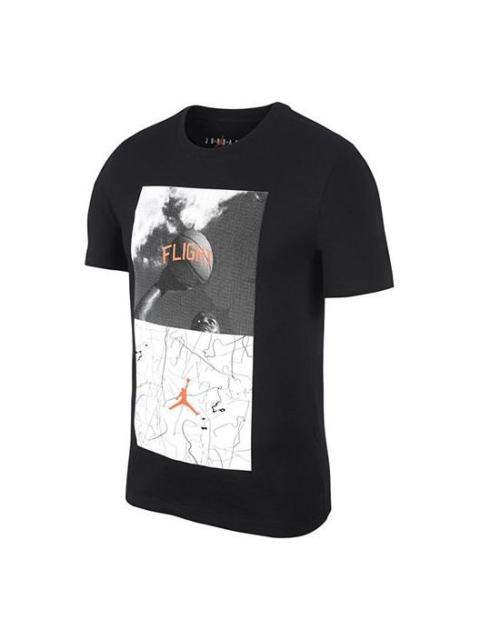 Jordan Men's Air Jordan Photo Printing Short Sleeve Black T-Shirt BV5459-010