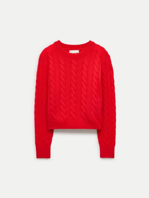 J.CREW Cashmere shrunken crewneck in cable knit