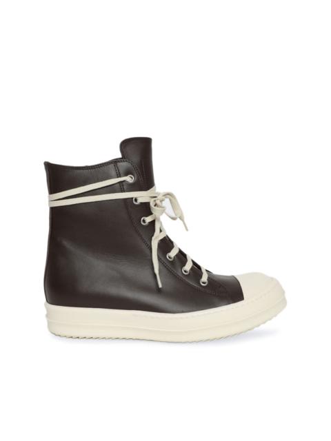 Rick Owens round-toe leather sneakers