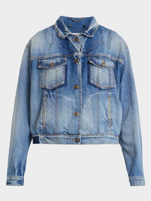 MM6 Maison Margiela Folded-Collar Denim Jacket