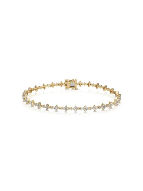 EF Collection Fleur 14K Yellow Gold Diamond Eternity Bracelet