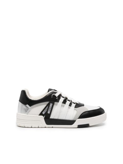 logo-tape leather sneakers