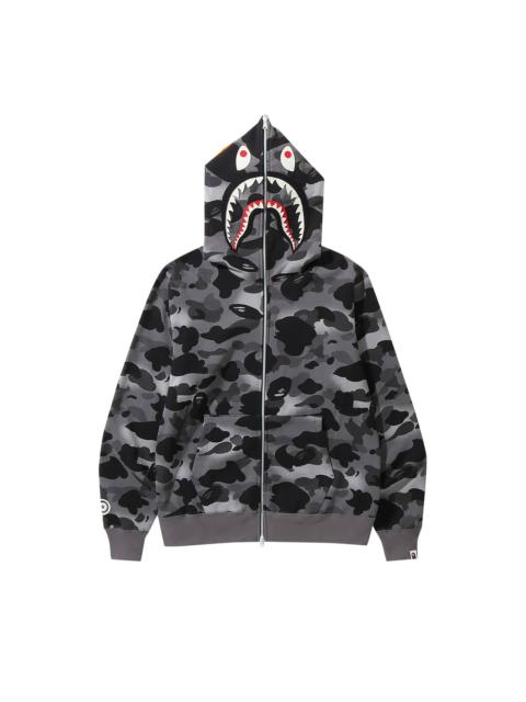 BAPE Grid Camo Shark Full Zip Hoodie 'Black'