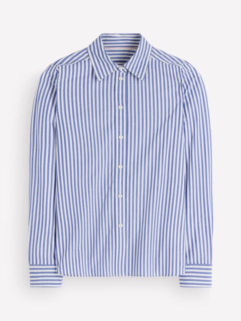 BODEN The New Sienna Cotton Shirt-Bright Blue, Ivory Stripe