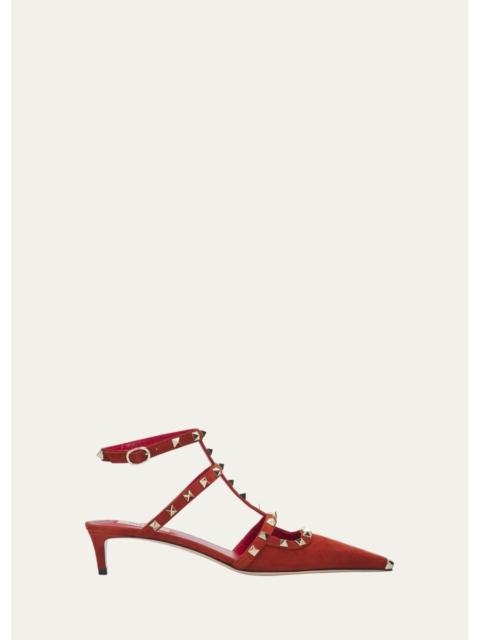 Valentino 40mm Rockstud Suede Pumps