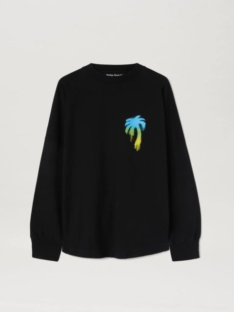 SPRAYED PALM LOGO OVER TEE LONG SLEEVES