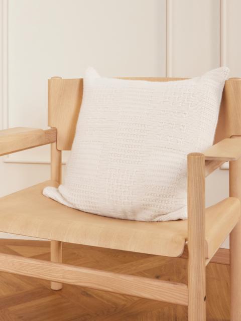 The Elder Statesman Box Stitch Cashmere And Cotton-blend Cushion