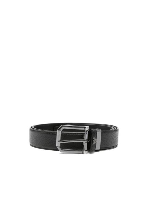 EMPORIO ARMANI grained-leather belt