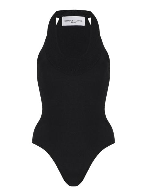 BRANDON MAXWELL The Dahlia Knit Bodysuit black