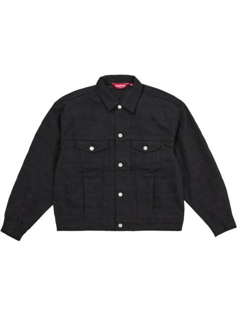Supreme Supreme Jacquard Logos Denim Trucker Jacket Black