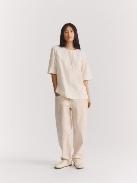 CASEY/CASEY SIMPLE TOP - CHALK POPLIN - OFF WHITE