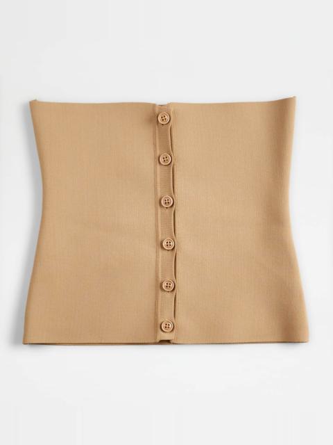 Tod's BUSTIER TOP IN KNIT - BROWN