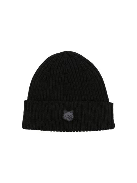 logo-patch wool beanie