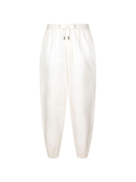 drawstring-waist cotton track pants