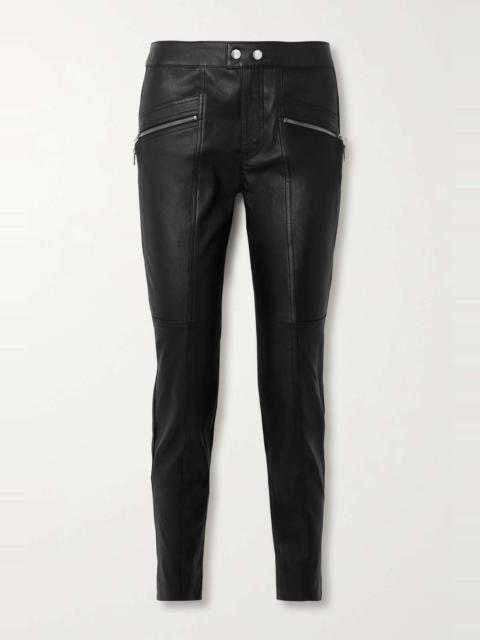 Hizilis leather slim-leg pants