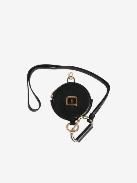 Dolce & Gabbana DG-plaque leather lanyard wallet