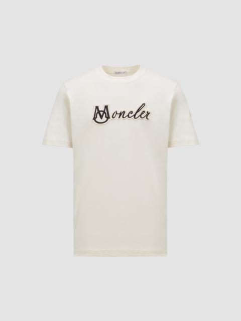 【関税＆送料込み】Moncler Embroidery T-Shirt Moncler Logo-embroidered Cotton T-shirt Light Blue 2 Moncler