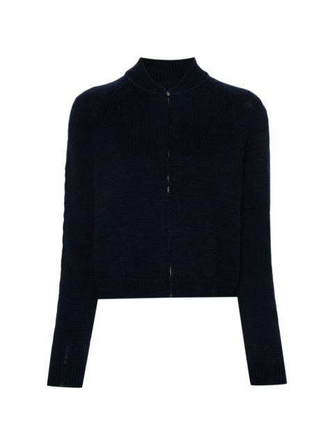 fine-knit wool cardigan