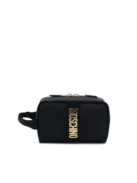 Moschino logo-plaque clutch bag