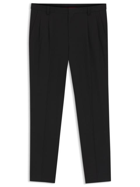 HUGO EXTRA-SLIM-FIT TROUSERS IN WOOL-BLEND TWILL