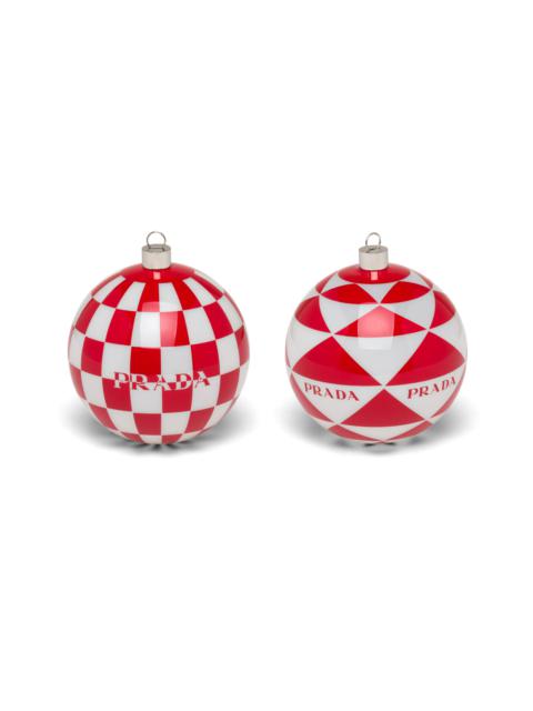 Prada Glass Christmas ornament set