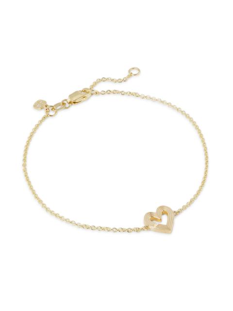 SYDNEY EVAN Women's Love Notes 14K Yellow Gold Fluted Heart Bracelet - Yellow Gold