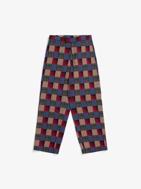 Trousers Patchwork Like Dobby Check