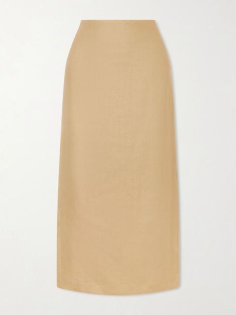 Max Mara Veranda linen midi skirt Sand