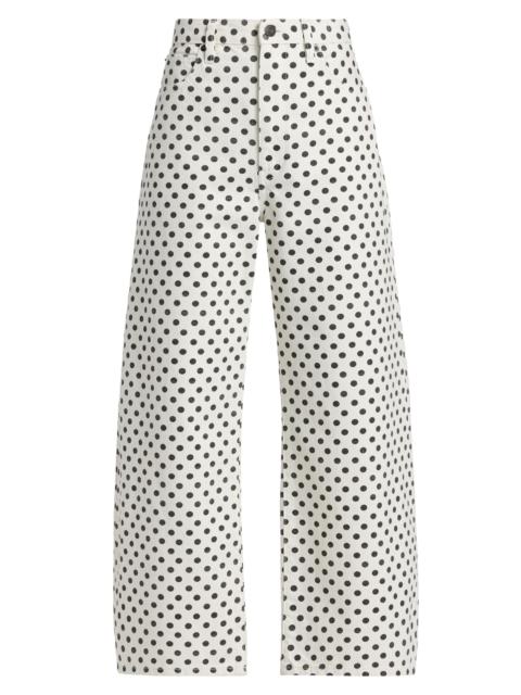 FRAME Women's The Bow Polka-Dot Crop Jeans - White Polka Dot