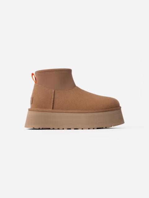 UGG ® Women's Classic Mini Dipper Suede/Neoprene/Recycled Materials/Polyester Classic Boots in Chestnut