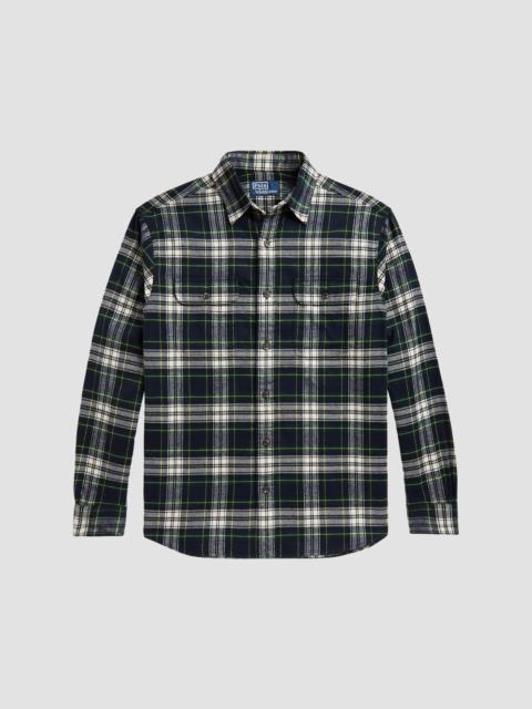 Polo Ralph Lauren Men's Classic-Fit Plaid Flannel Workshirt - Navy Green Multi