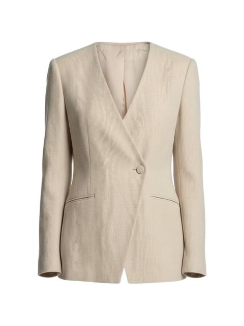 EMPORIO ARMANI textured collarless blazer