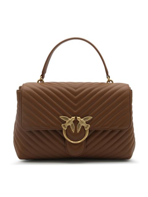 brown leather love lady shoulder bag
