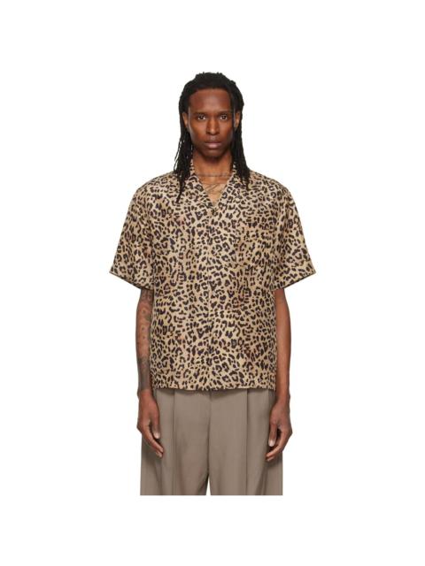 Valentino Beige & Black Habotai Silk Bowling Shirt