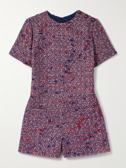 Wool-blend Bouclé-tweed Playsuit
