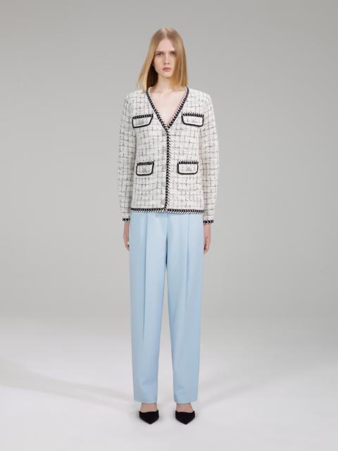 self-portrait Check Yarn Knit Cardigan