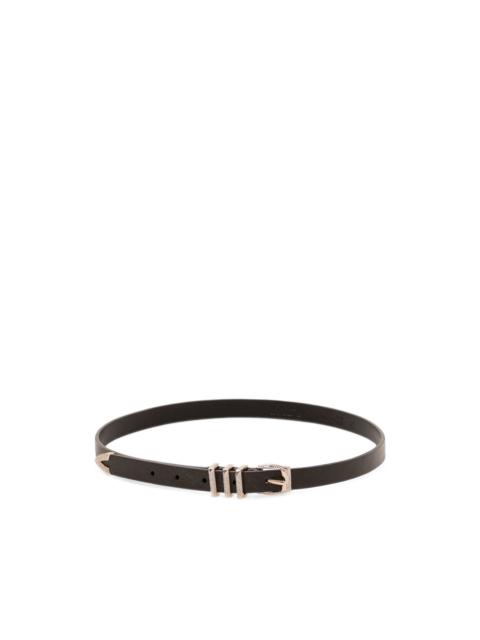 PINKO leather belt with rhinestones