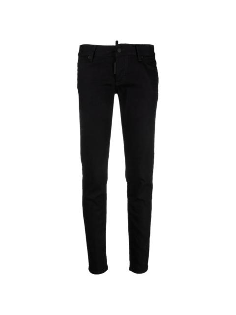 logo-patch skinny denim trousers