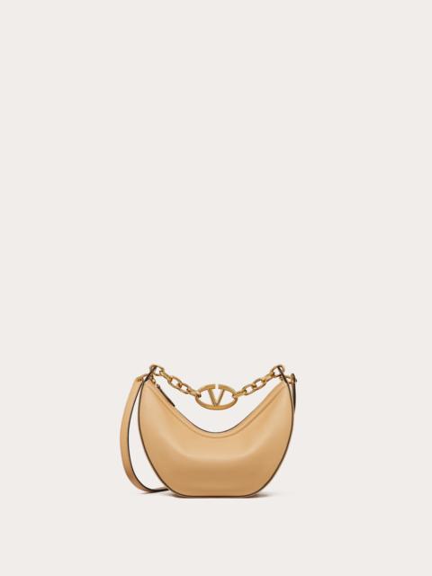 Valentino SMALL VLOGO MOON HOBO BAG IN GRAINY CALFSKIN WITH CHAIN